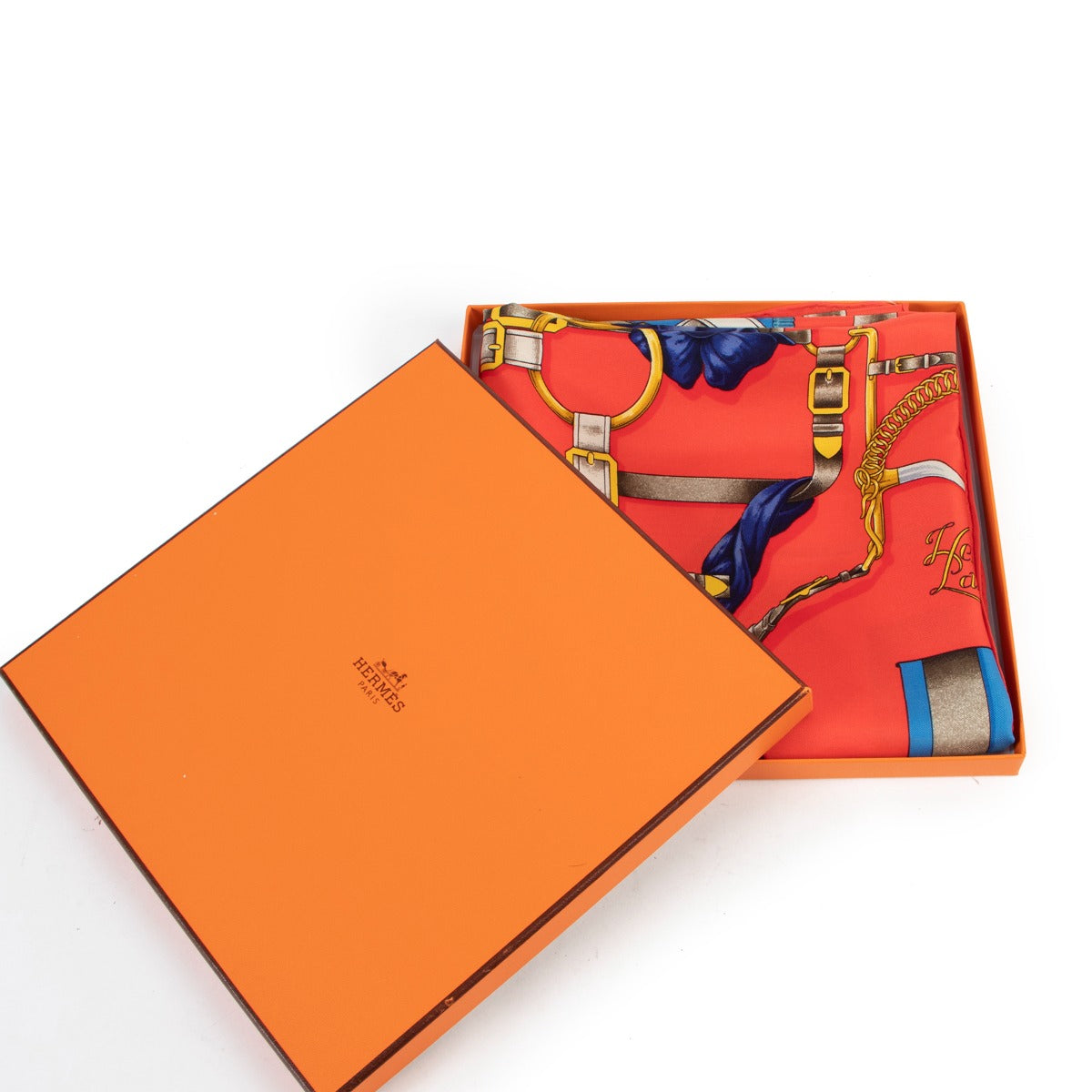 Hermès Red Grand Manège Carré 90 Silk Scarf