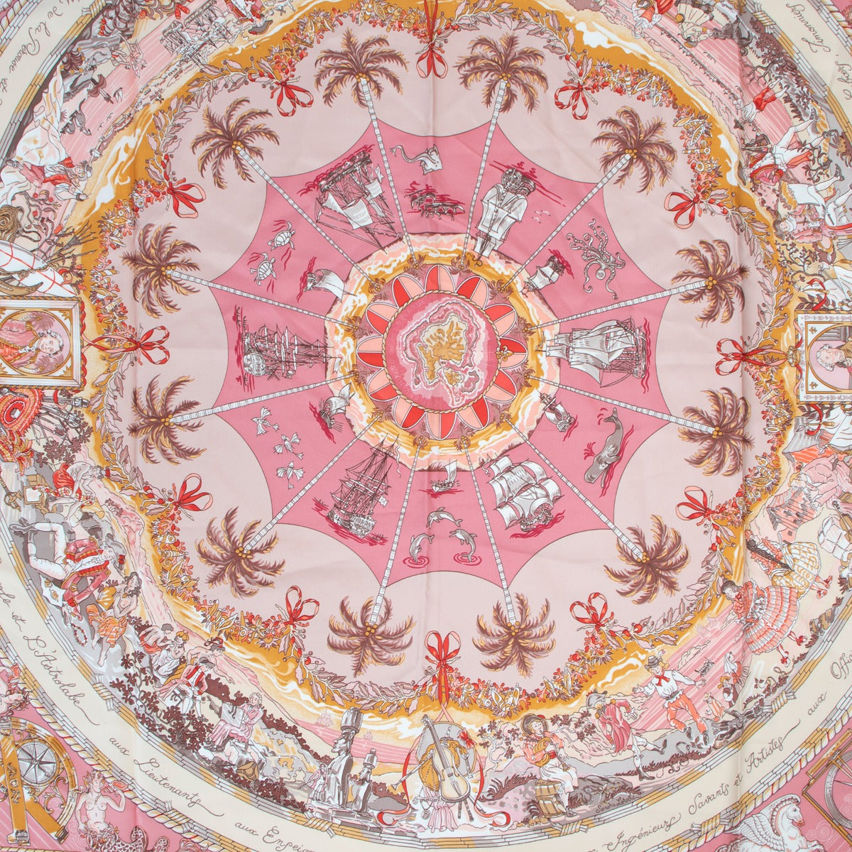 Shop authentic second hand vintage Hermès Pink Per Astra Ad Astra Silk Carré 90 Scarf at Labellov.