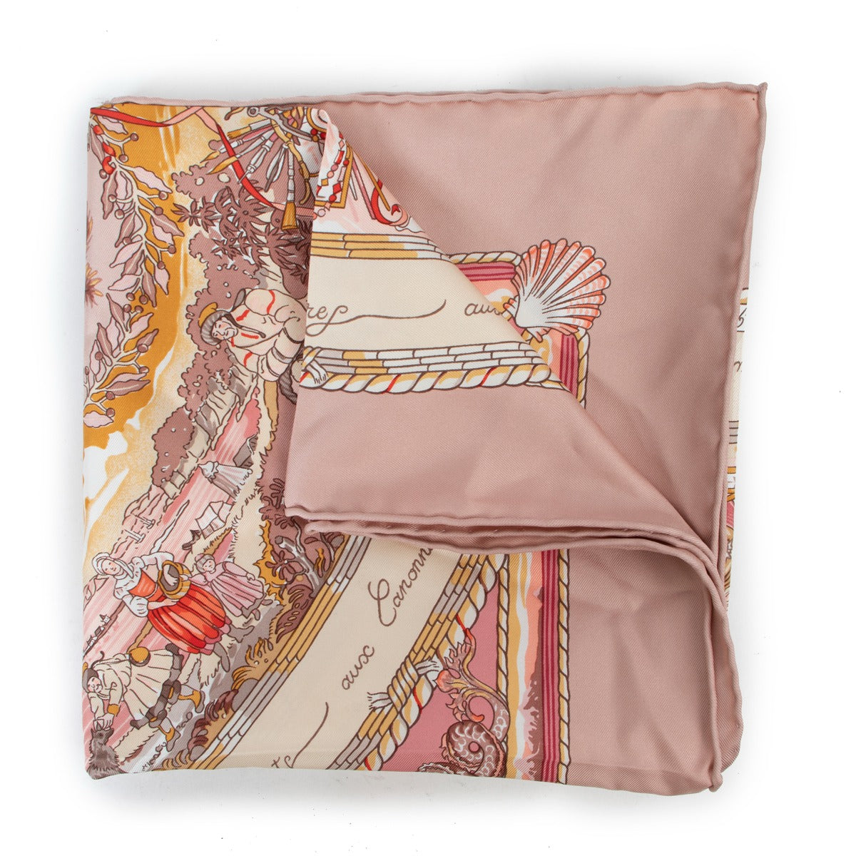 Shop authentic second hand vintage Hermès Pink Per Astra Ad Astra Silk Carré 90 Scarf at Labellov.