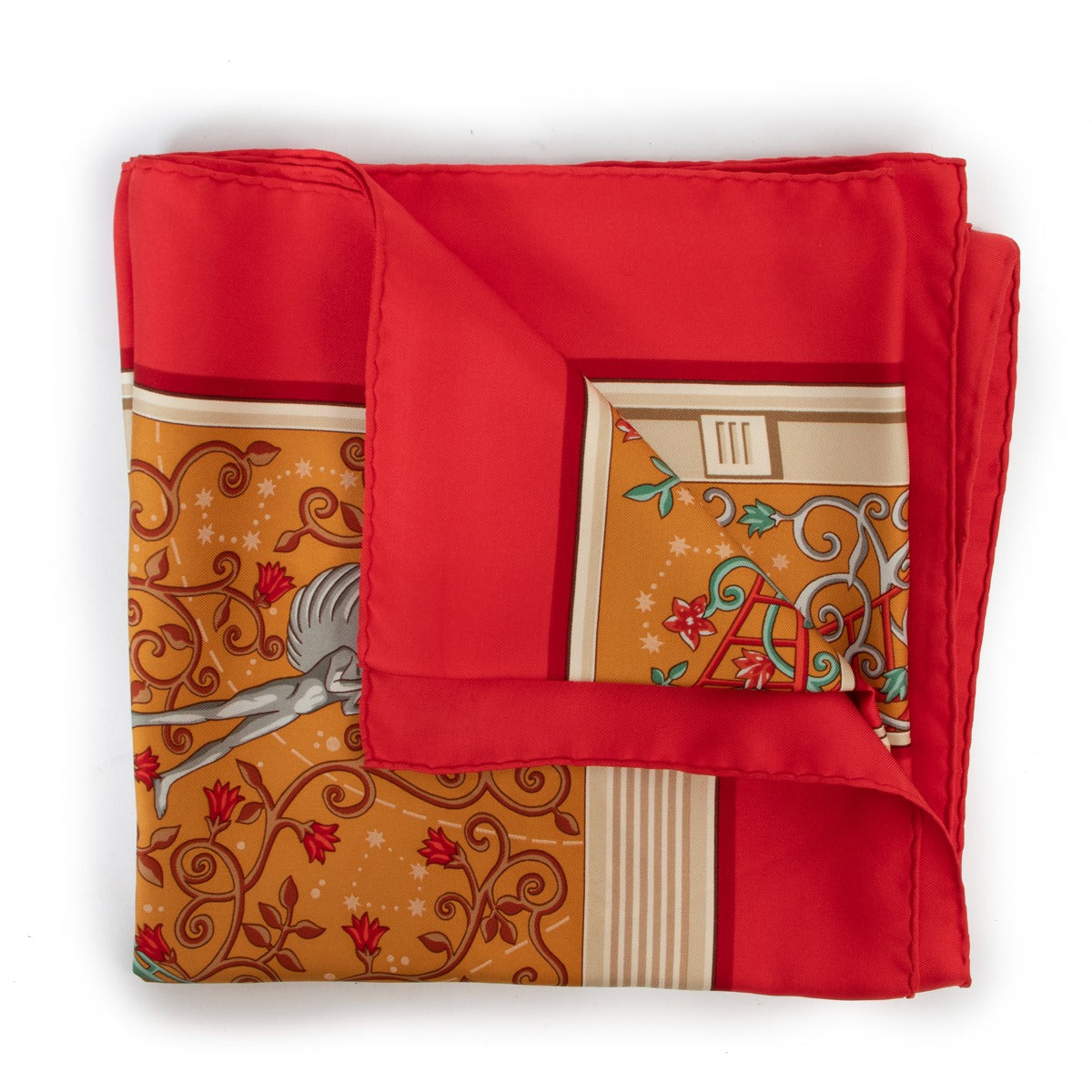 Shop authentic second hand vintage Hermès Autumn/Winter 2001 Red WWW.HERMES.COM Silk Carré 90 Scarf at Labellov
