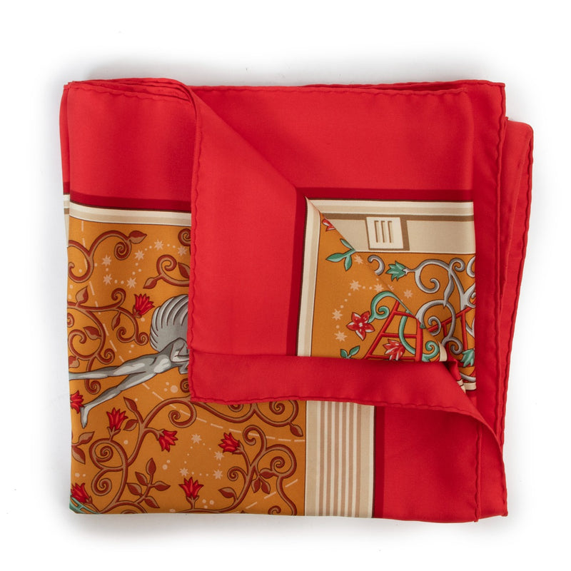 Shop authentic second hand vintage Hermès Autumn/Winter 2001 Red WWW.HERMES.COM Silk Carré 90 Scarf at Labellov