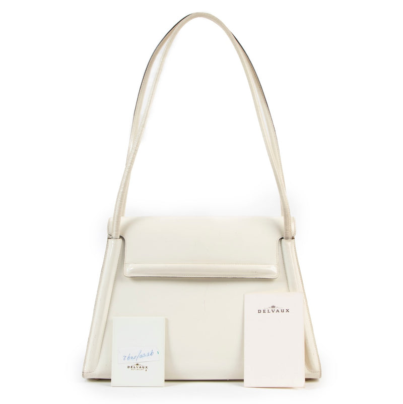 Delvaux Arpege White Magic Patent Leather Shoulder Bag