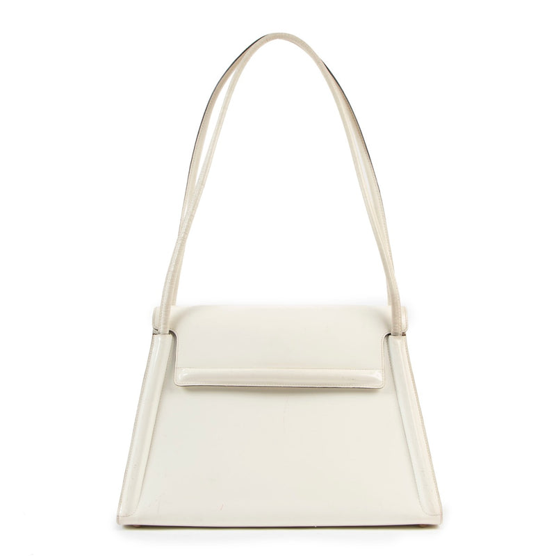 Delvaux Arpege White Magic Patent Leather Shoulder Bag