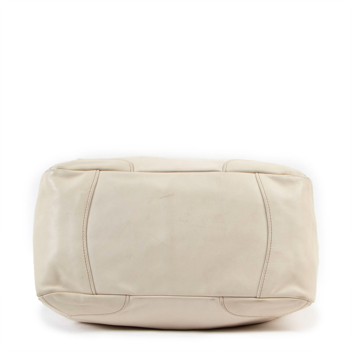 Authentic second hand Prada Cream Leather Large Shoulder Bag at Labellov