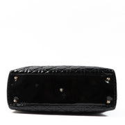 Buy an authentic second-hand Christian Dior Black Patent Calfskin Leather Lady Dior Top Handle Bag in very good condition at Labellov in Antwerp.