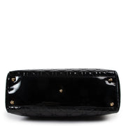 Buy an authentic second hand Christian Dior Lady Dior Black Patent Leather Top Handle in very good condition at Labellov