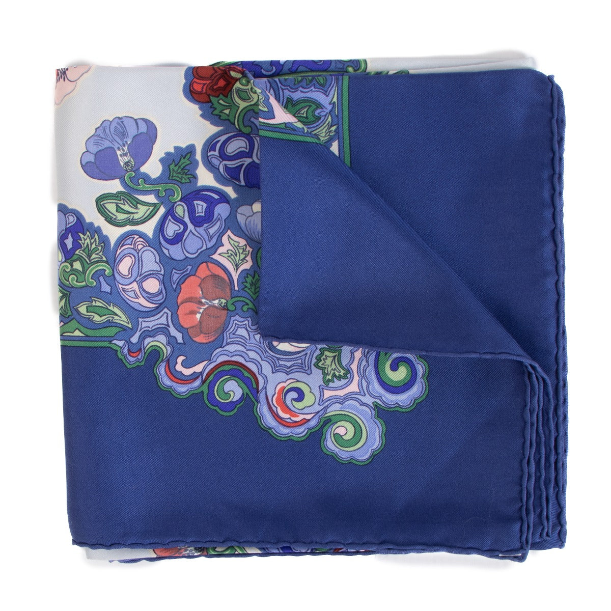 Hermès Blue Anemones Carré 90 Silk Scarf