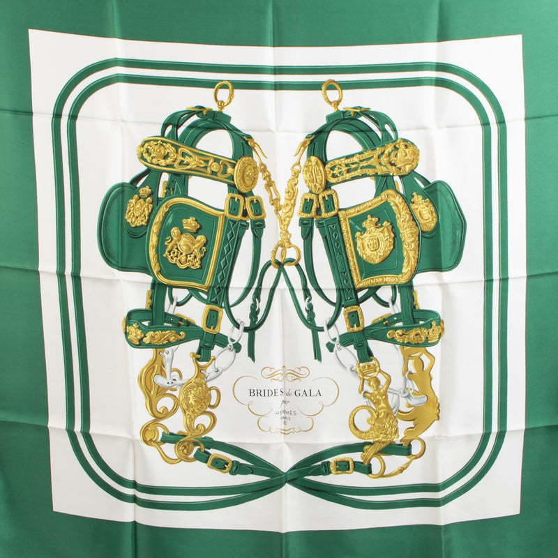 Hermès Green Brides de Gala Carré 90 Silk Scarf