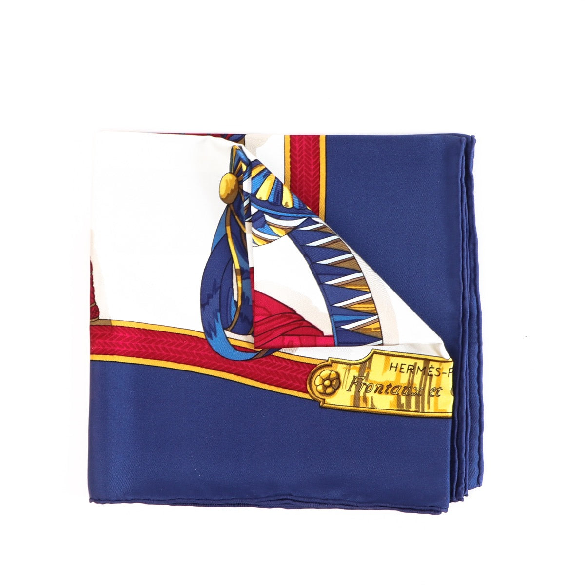 Buy an authentic Hermès Carré Frontaux Et Cocardes Silk Scarf in excellent condition at Labellov in Antwerp.