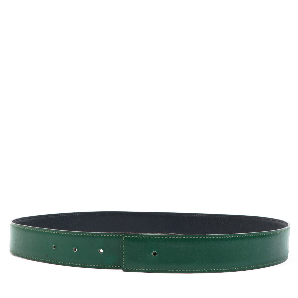 Buy an authentic Hermès Navy/Green Belt Strap in very good condition at Labellov in Antwerp.