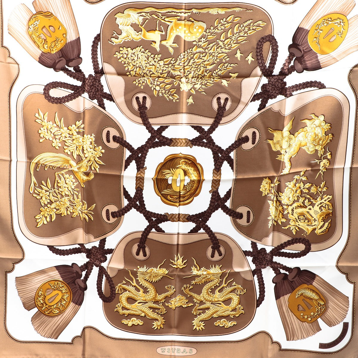 Buy an authentic second-hand Hermès Tsubas Silk Scarf in very good condition at Labellov in Antwerp.