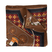 Shop safe online at Labellov in Antwerp, Brussels and Knokke these 100% authentic second hand Hermès Brown Les Voitures Nouvelles Silk Scarf