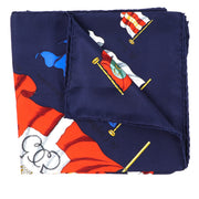 Buy an authentic Hermès Blue Pavois Silk Scarf in excellent condition at Labellov in Antwerp.