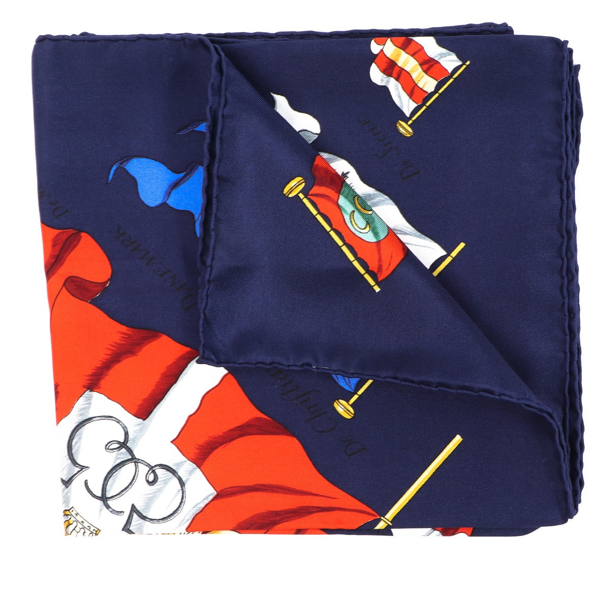 Buy an authentic Hermès Blue Pavois Silk Scarf in excellent condition at Labellov in Antwerp.
