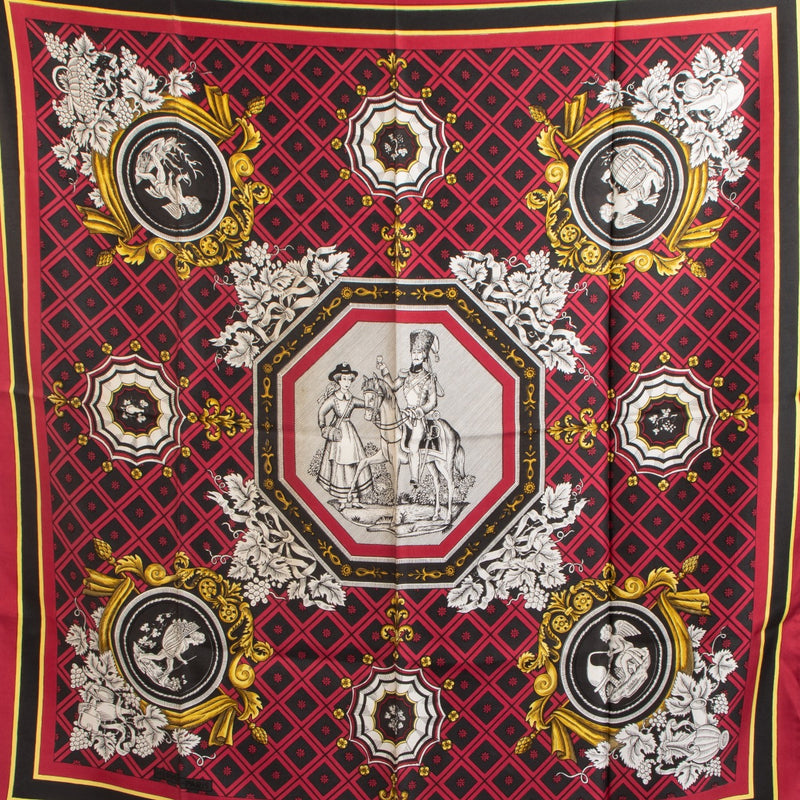 Hermès Hussard et Cantinier Carré 90 Silk Scarf