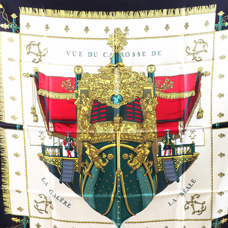 Buy an authentic Hermès Carré Vue du Carrosse De La Galère La reale Silk Scarf in excellent condition at Labellov in Antwerp.