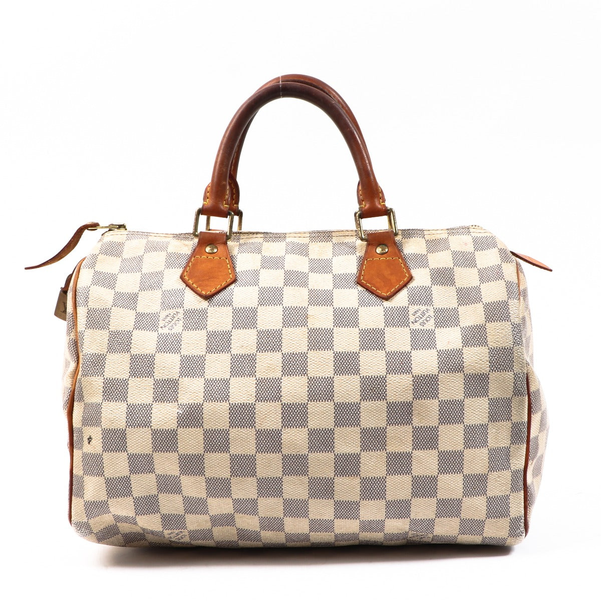 Buy an authentic second-hand Louis Vuitton Damier Azur Canvas Speedy 30 Top Handle Bag in very good condition at Labellov in Antwerp.