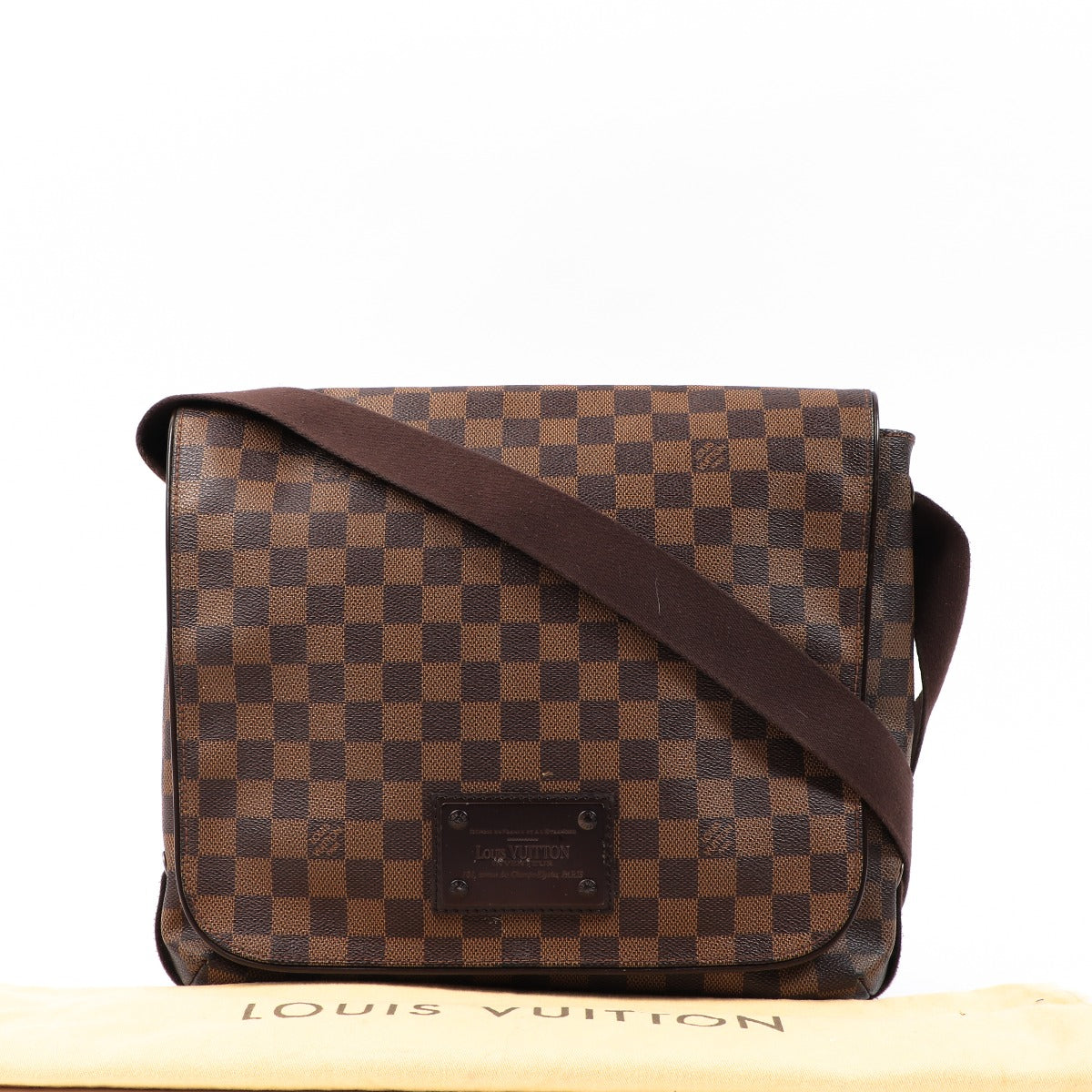Sac bandoulière Louis Vuitton Broadway en toile Damier Ébène