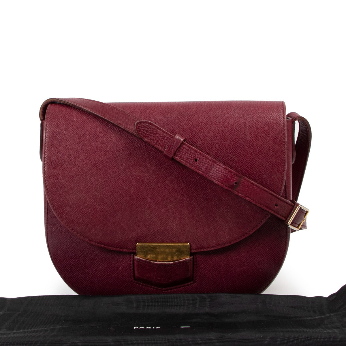 Buy an authentic second hand Celine Trotteur Burgundy Crossbody in good condition at Labellov