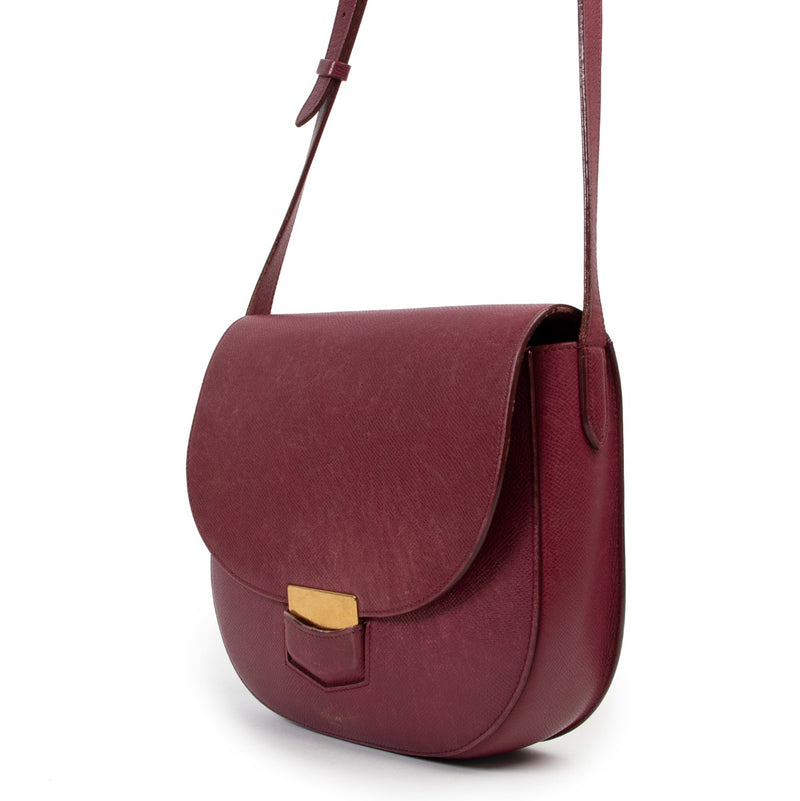 Buy an authentic second hand Celine Trotteur Burgundy Crossbody in good condition at Labellov