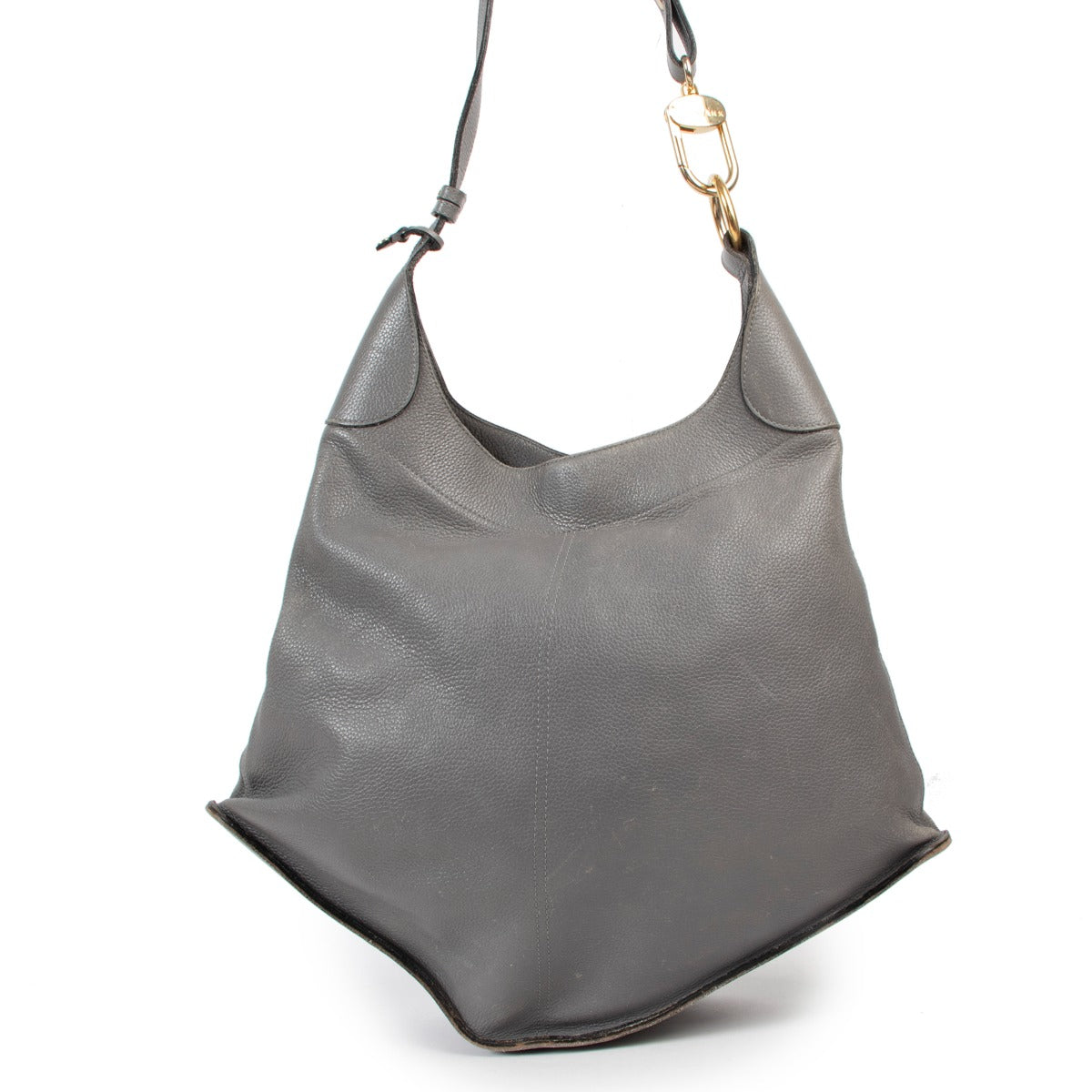 Buy an authentic second hand Delvaux Niagara Grey Leather Satan Shoulder Bag in pre-loved condition at Labellov