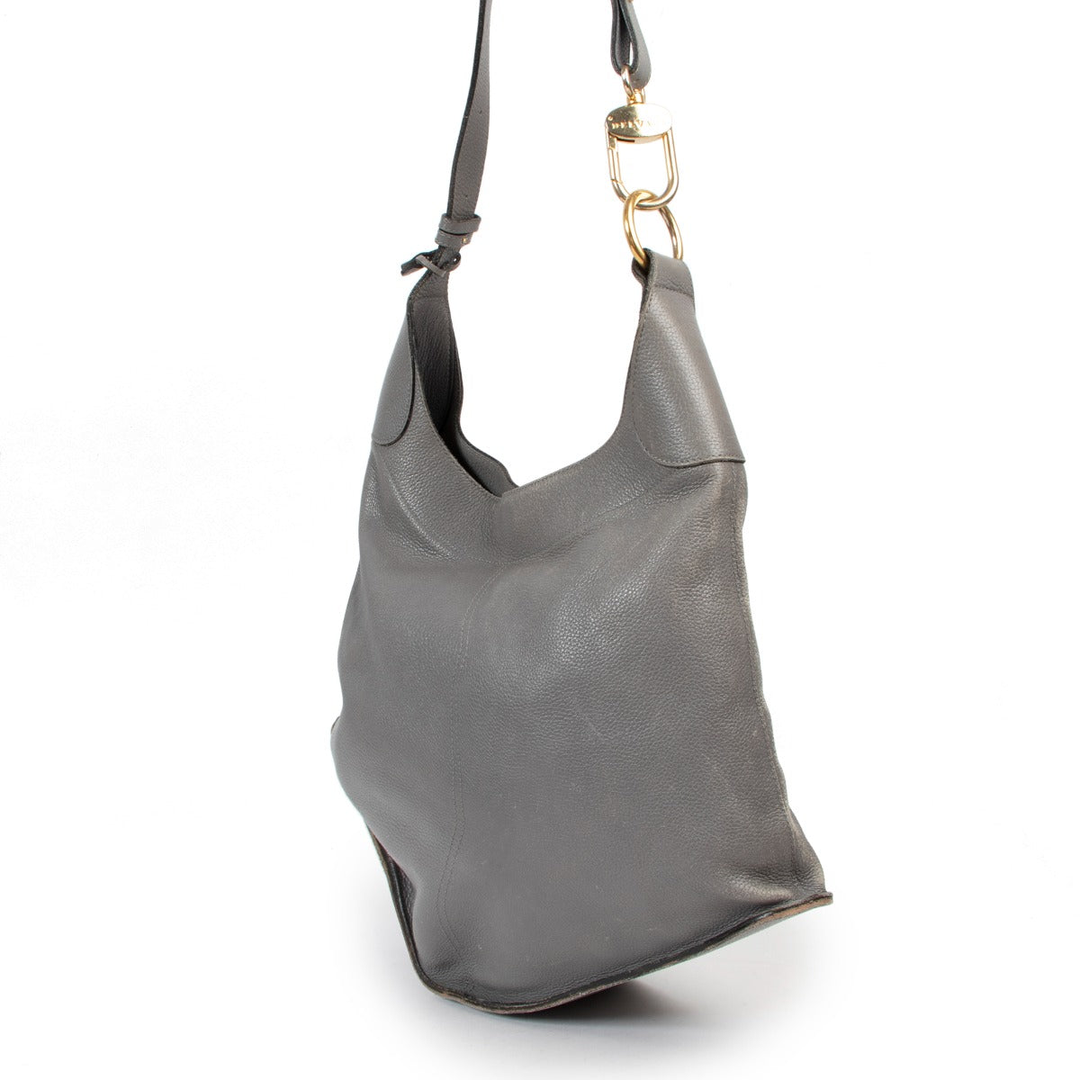 Buy an authentic second hand Delvaux Niagara Grey Leather Satan Shoulder Bag in pre-loved condition at Labellov