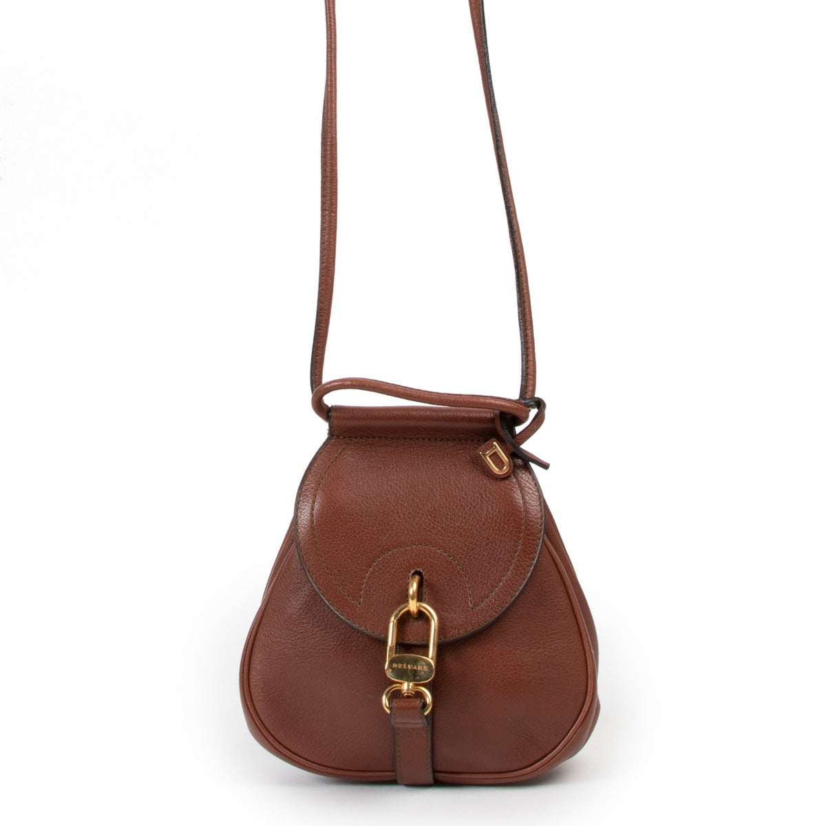 Buy an authentic second hand Delvaux Mini Cerceau Brown Leather Crossbody in very good condition at Labellov