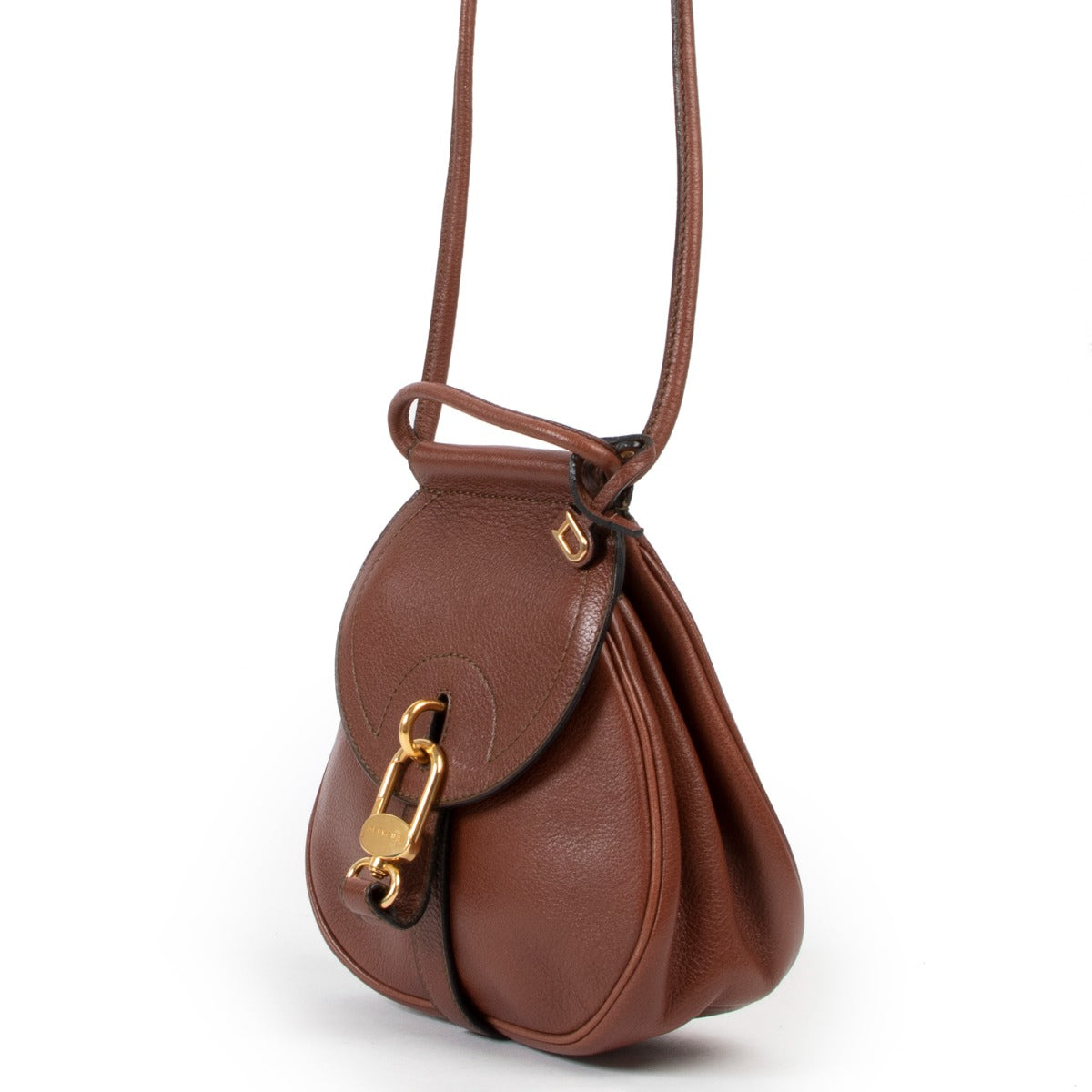 Buy an authentic second hand Delvaux Mini Cerceau Brown Leather Crossbody in very good condition at Labellov