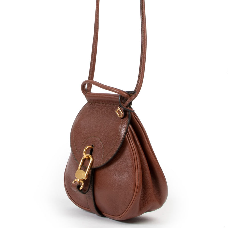Buy an authentic second hand Delvaux Mini Cerceau Brown Leather Crossbody in very good condition at Labellov