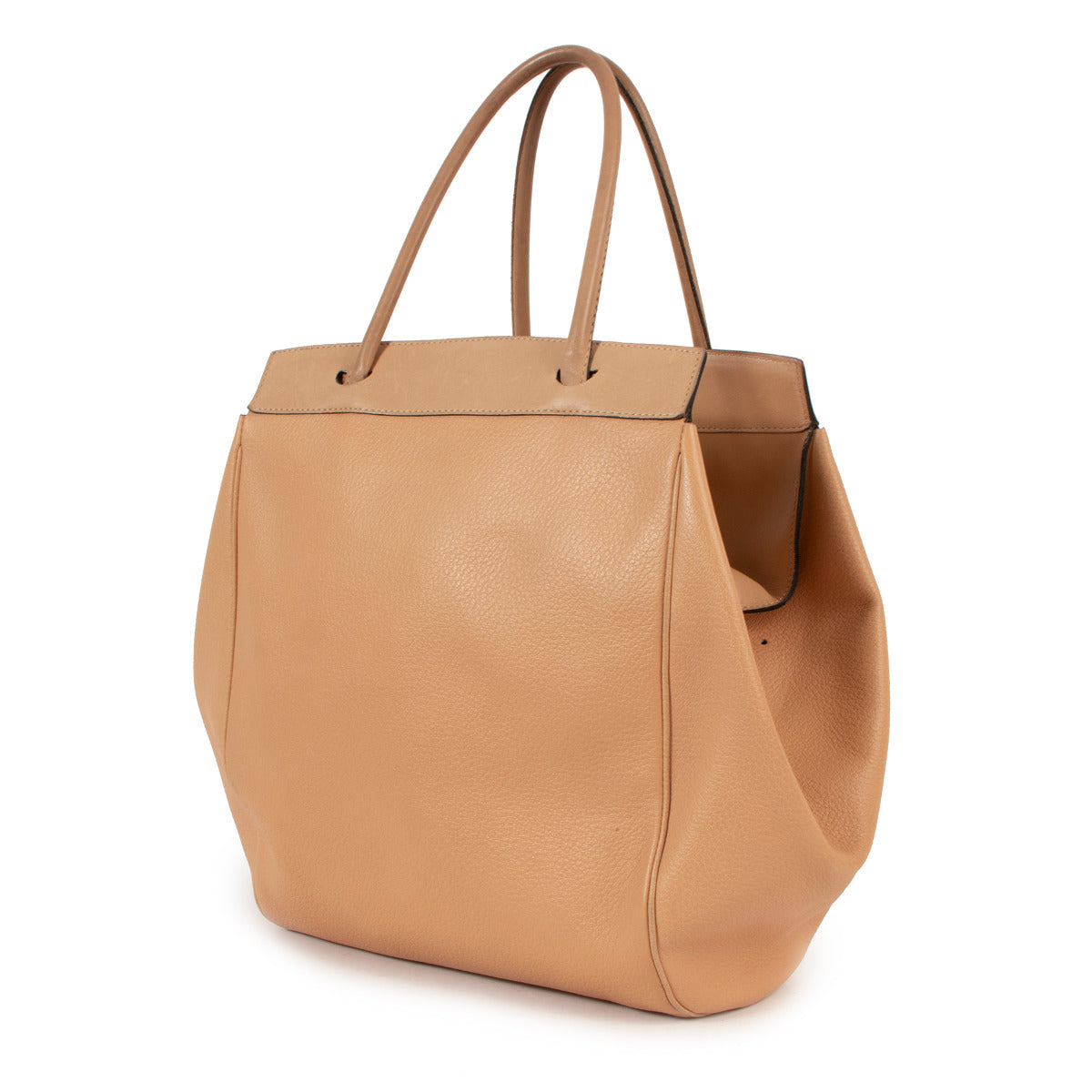 Ben jij op zoek naar een authentieke Deux de Delvaux Nude Leather Fold Shoulder Bag?
