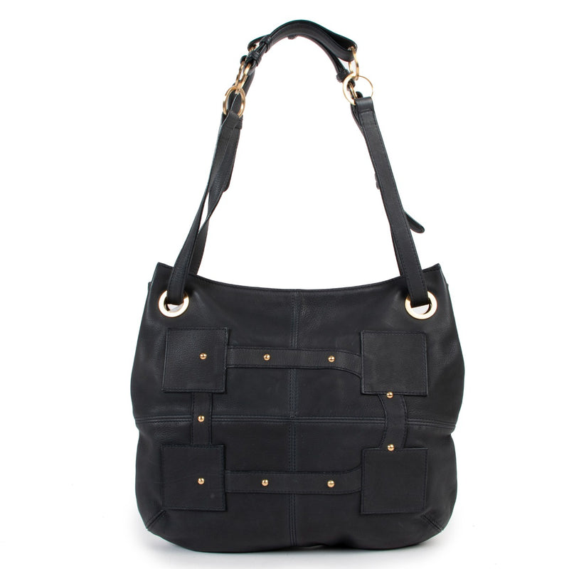 Shop authentic second hand vintage designer Delvaux Petrol Stud Leather Shoulder Bag at Labellov