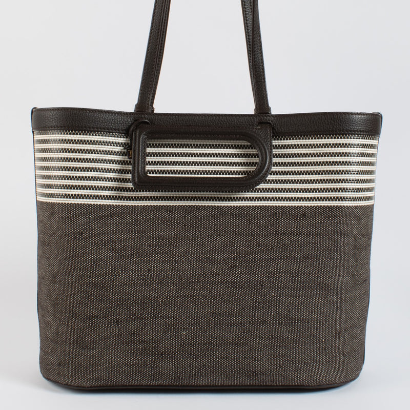 Authentic second hand Delvaux D to D MM Ebene Toile Sangle Taurillon Empire Shoulder Bag on Labellov.com