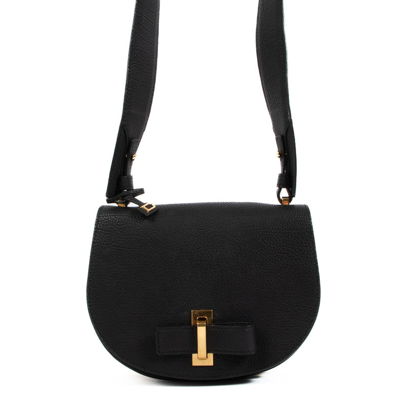 Delvaux Black Leather Mutin Crossbody Bag