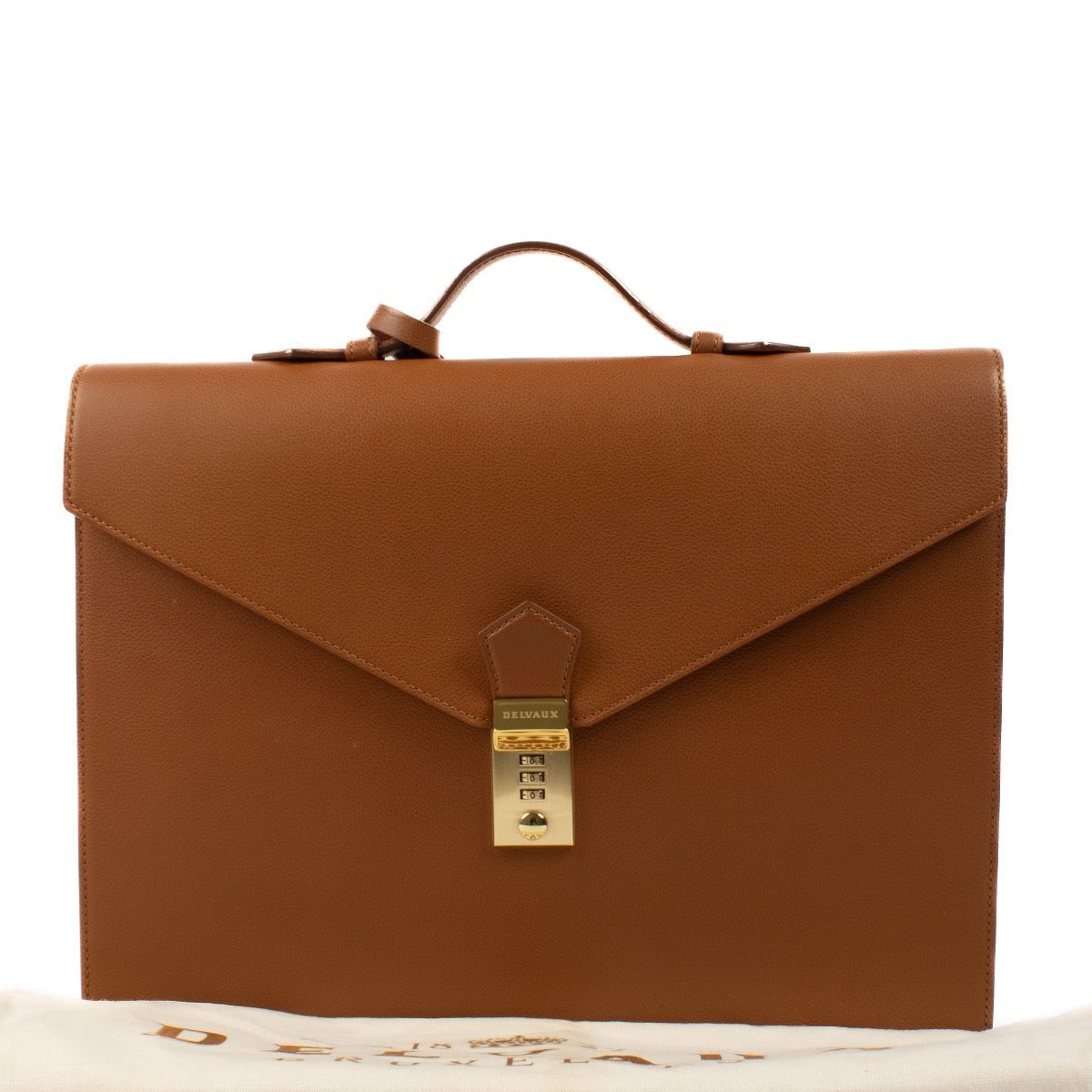 shop 100% authentic second hand Delvaux Cognac Leather Consulat Briefcase on Labellov.com
