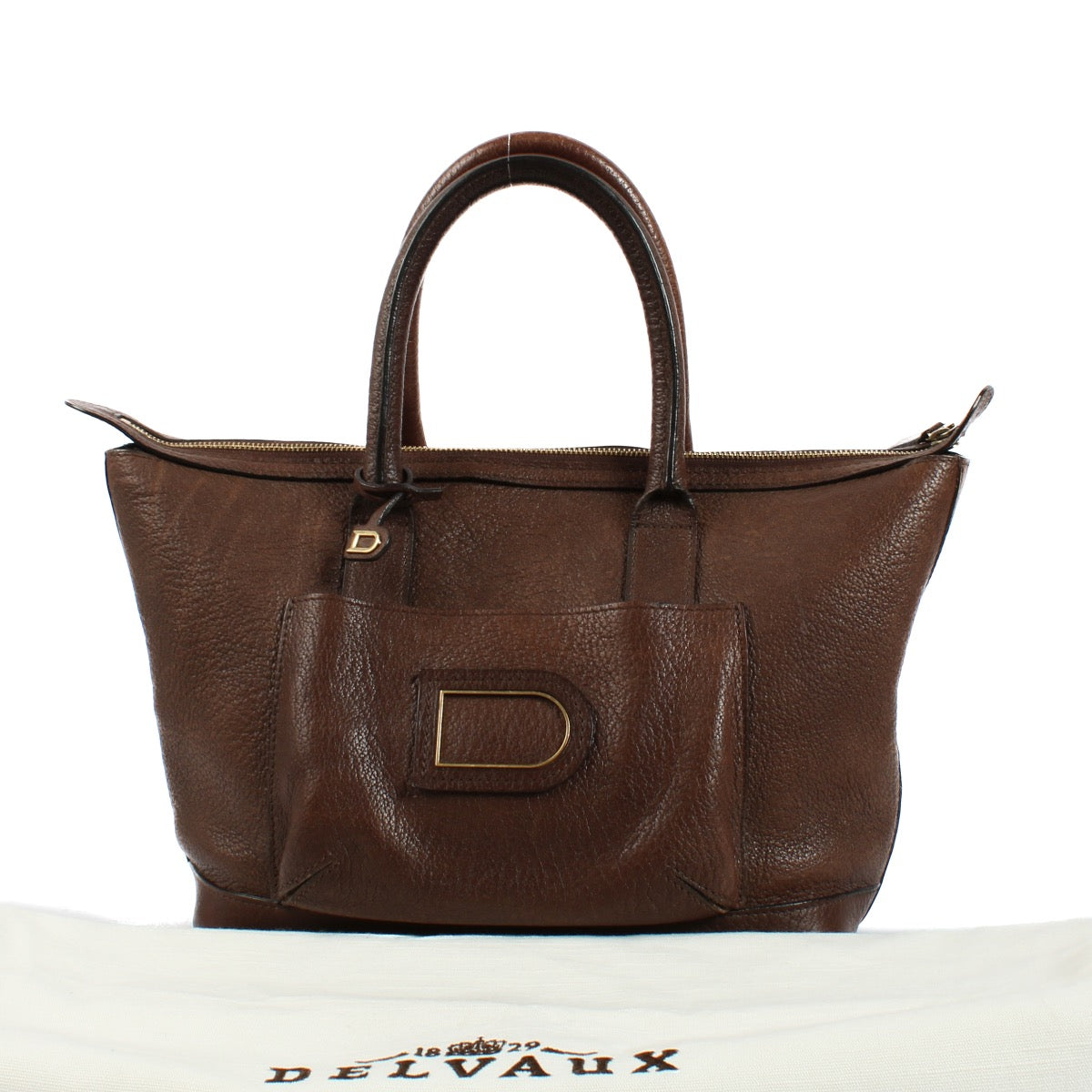 shop 100% authentic second hand Delvaux Brown Vintage Top Handle Bag on Labellov.com