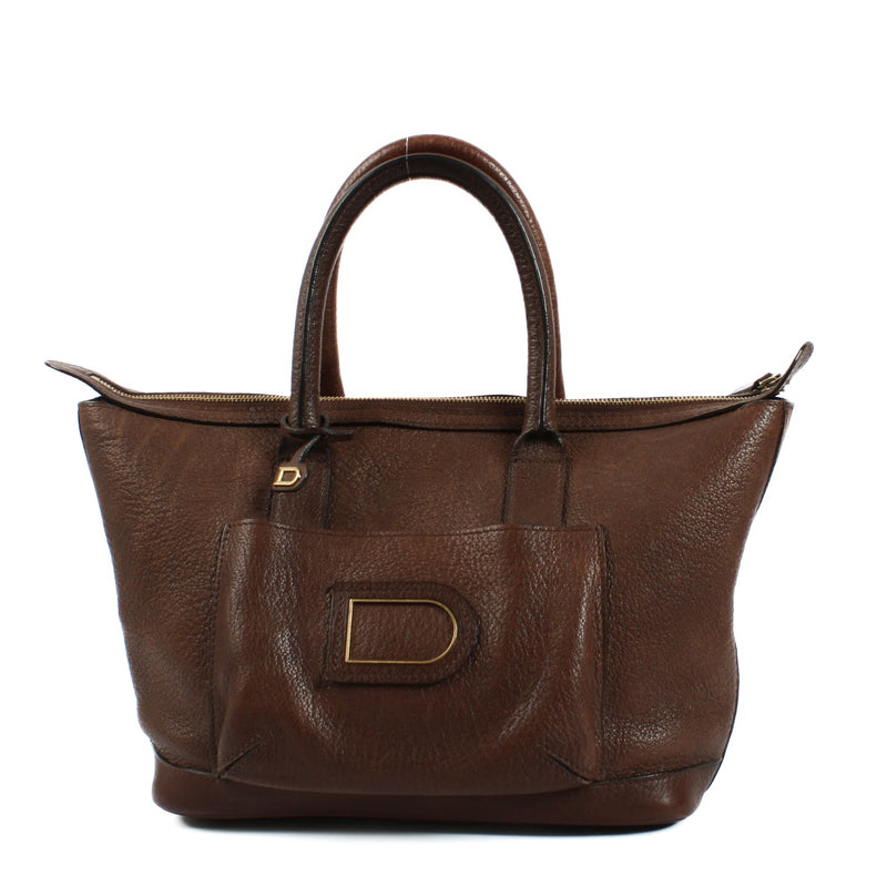 shop 100% authentic second hand Delvaux Brown Vintage Top Handle Bag on Labellov.com