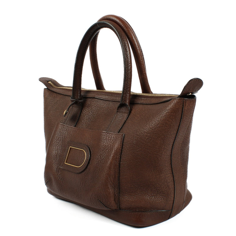 shop 100% authentic second hand Delvaux Brown Vintage Top Handle Bag on Labellov.com