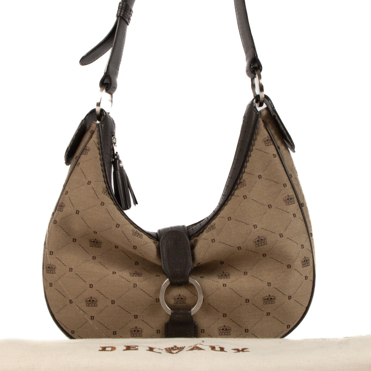 shop 100% authentic second hand Delvaux Brown Camille MM Shoulder Bag on Labellov.com