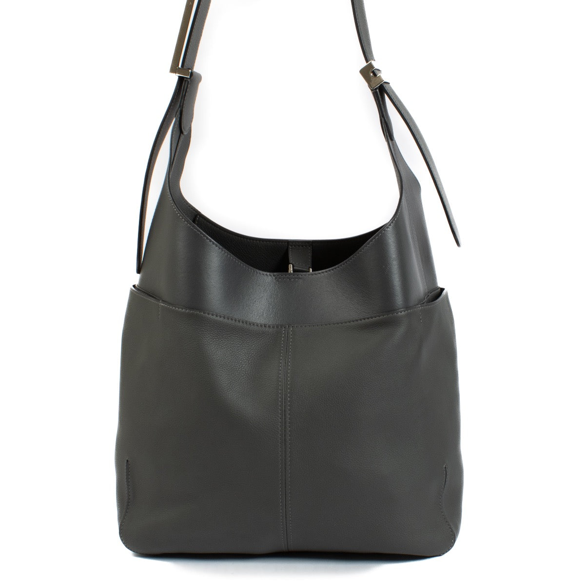 Buy authentic second hand Delvaux Smoke Grey Leather So Cool MM Jumping Calf at Labellov.com