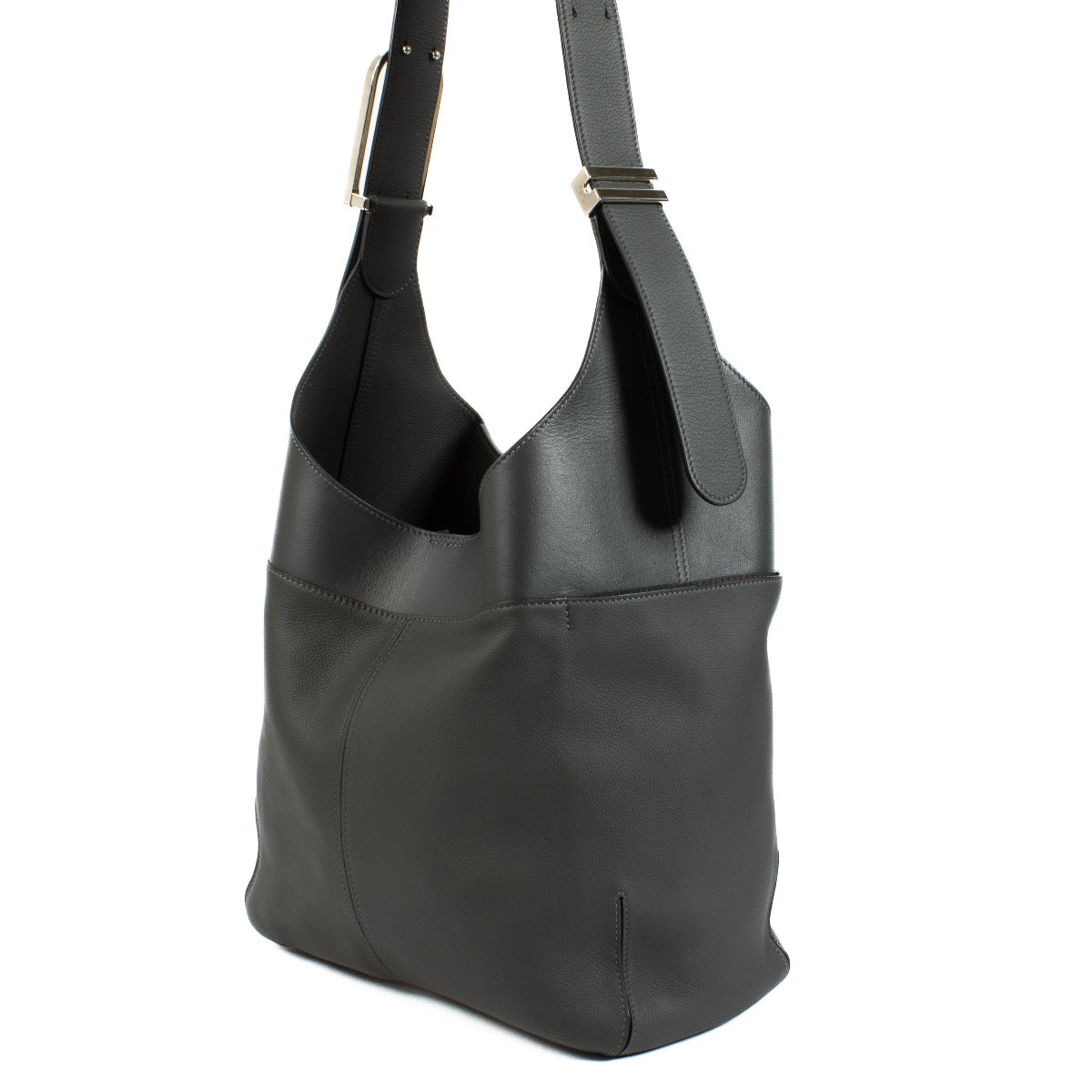 Buy authentic second hand Delvaux Smoke Grey Leather So Cool MM Jumping Calf at Labellov.com