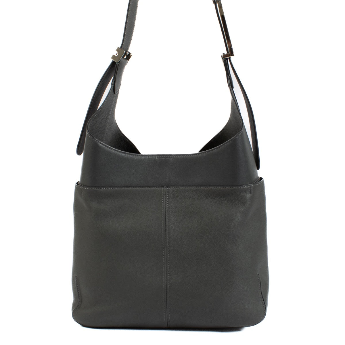 Buy authentic second hand Delvaux Smoke Grey Leather So Cool MM Jumping Calf at Labellov.com