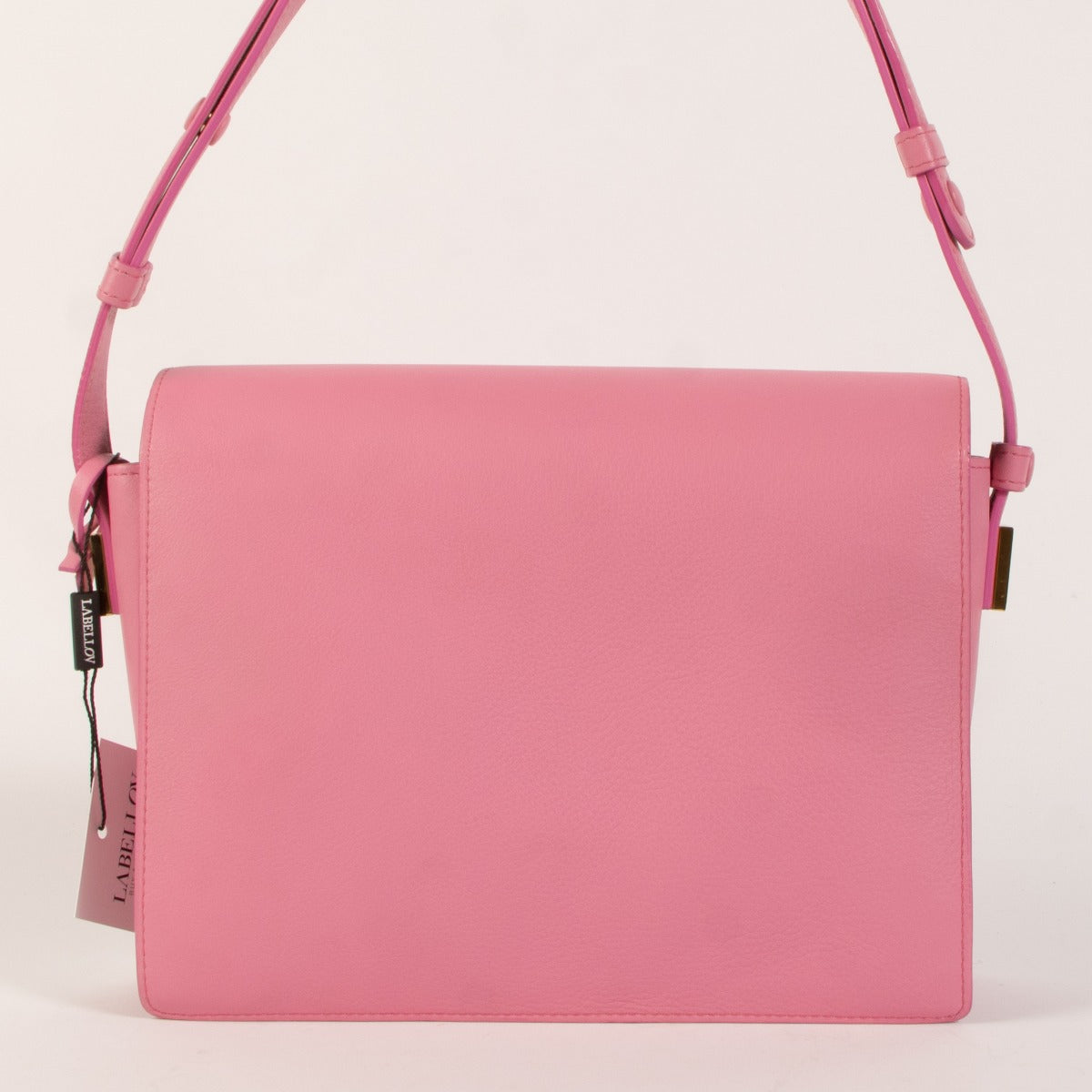 *niet online* Delvaux Flamingo Leather Galuchat Madame Crossbody Bag