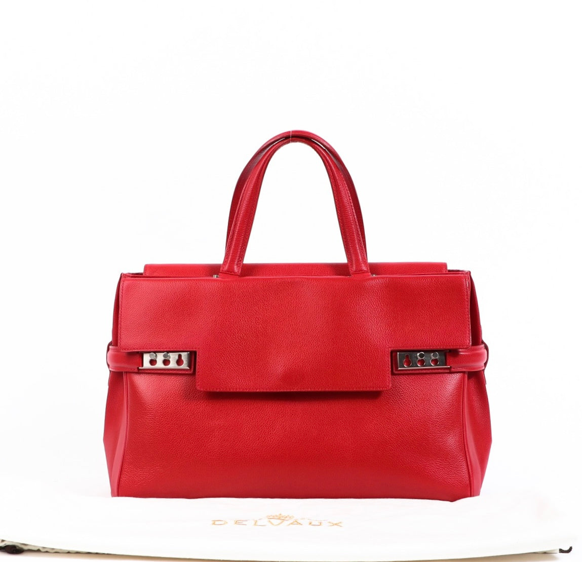 Delvaux Tempête Business Red Leather Handbag