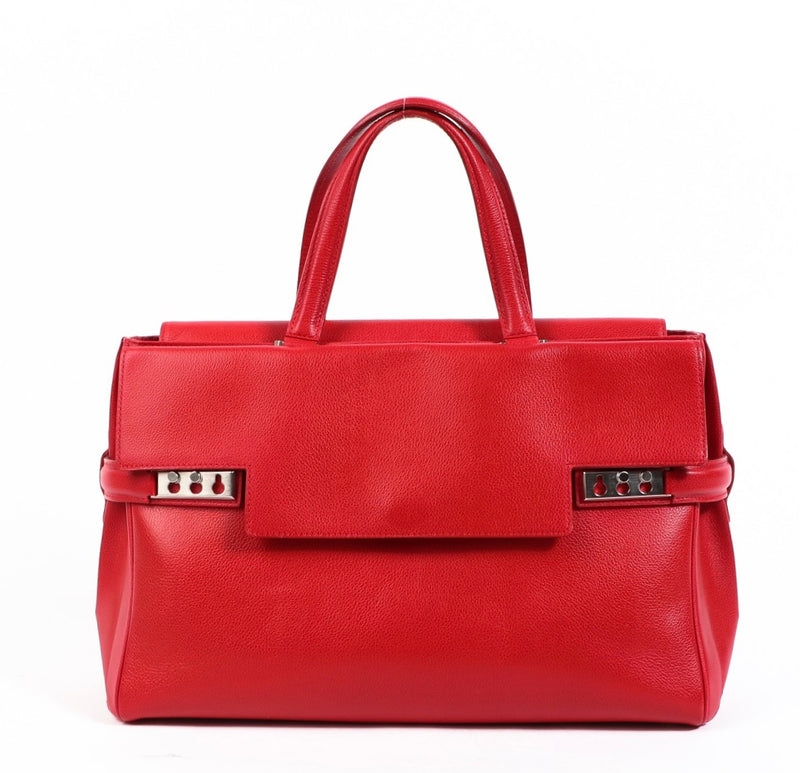 Delvaux Tempête Business Red Leather Handbag