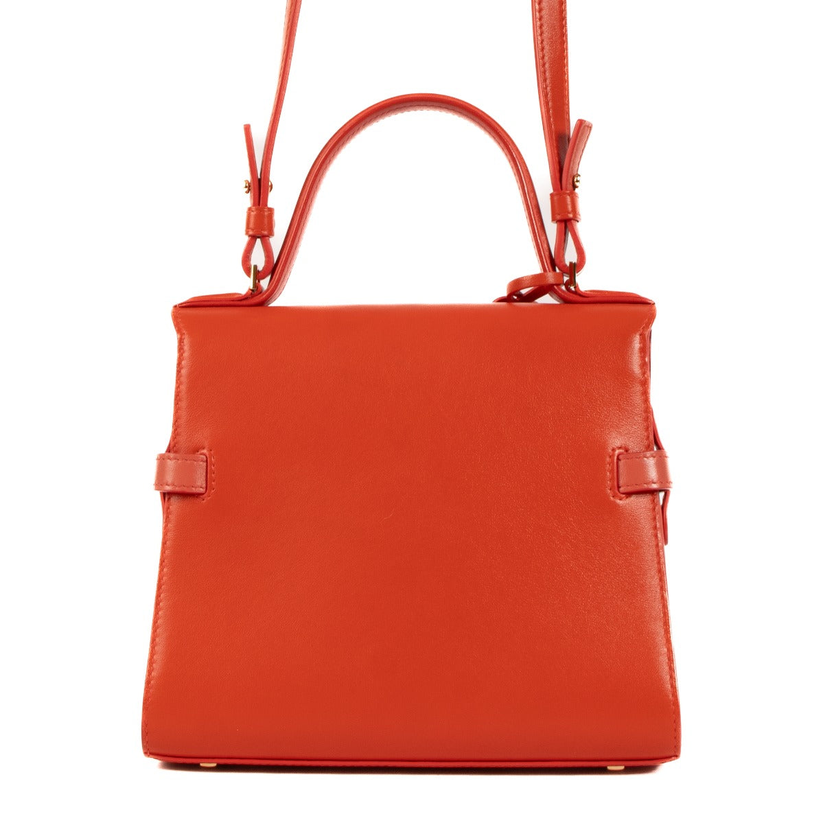 Sac Delvaux Tempête PM en cuir de veau soyeux bicolore rouge