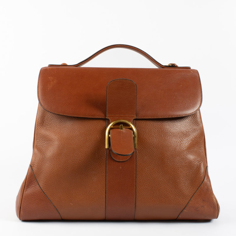 Delvaux Vintage Cognac Leather Brillant L'XXL Bag