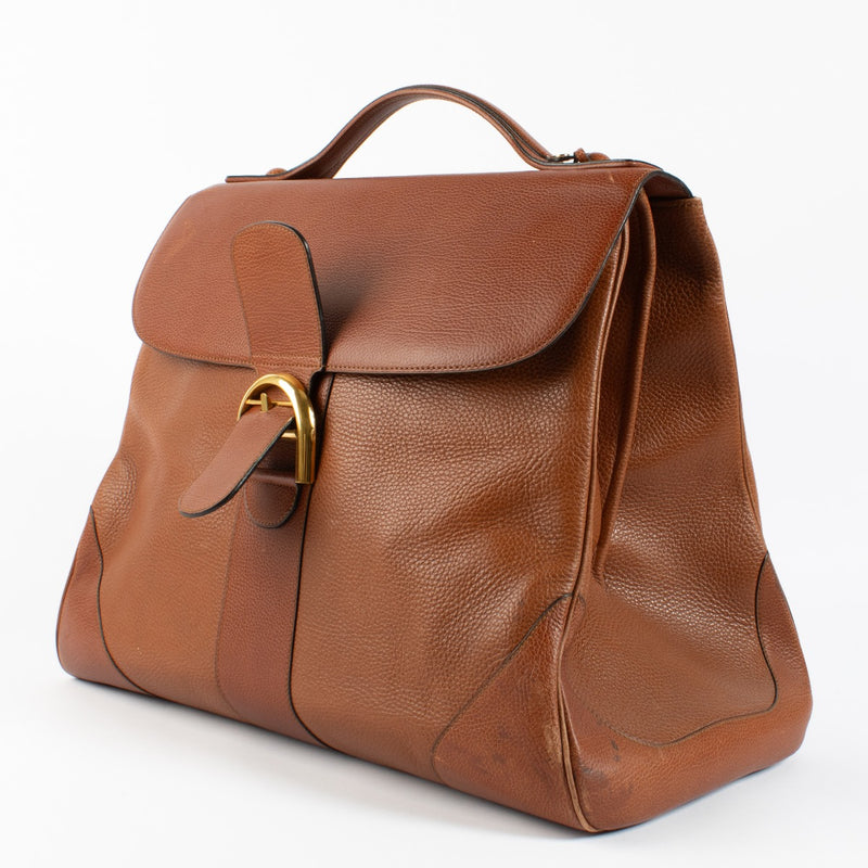 Delvaux Vintage Cognac Leather Brillant L'XXL Bag