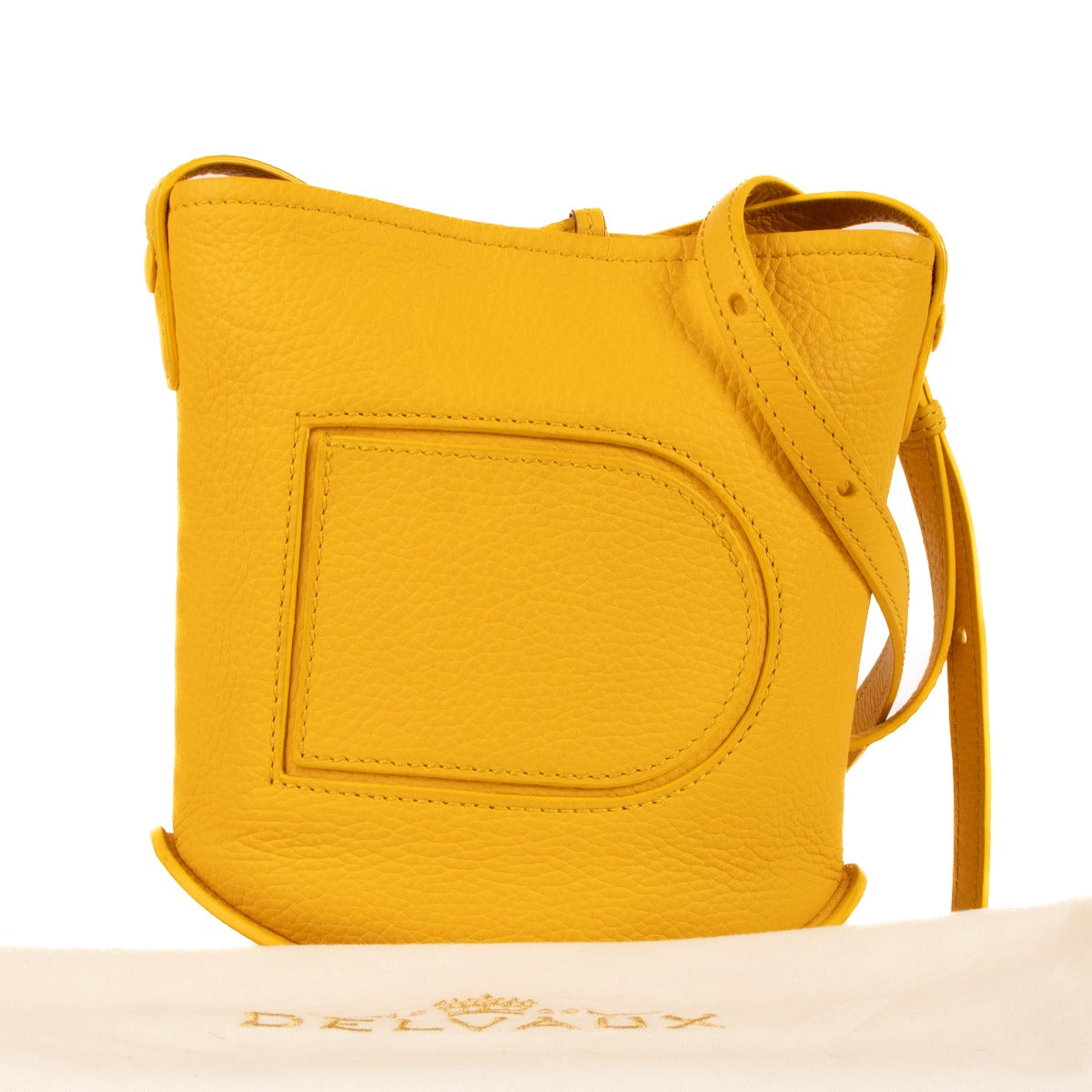 shop 100% authentic second hand Delvaux Saffron Taurillon Soft Pin Mini Crossbody Bag on Labellov.com