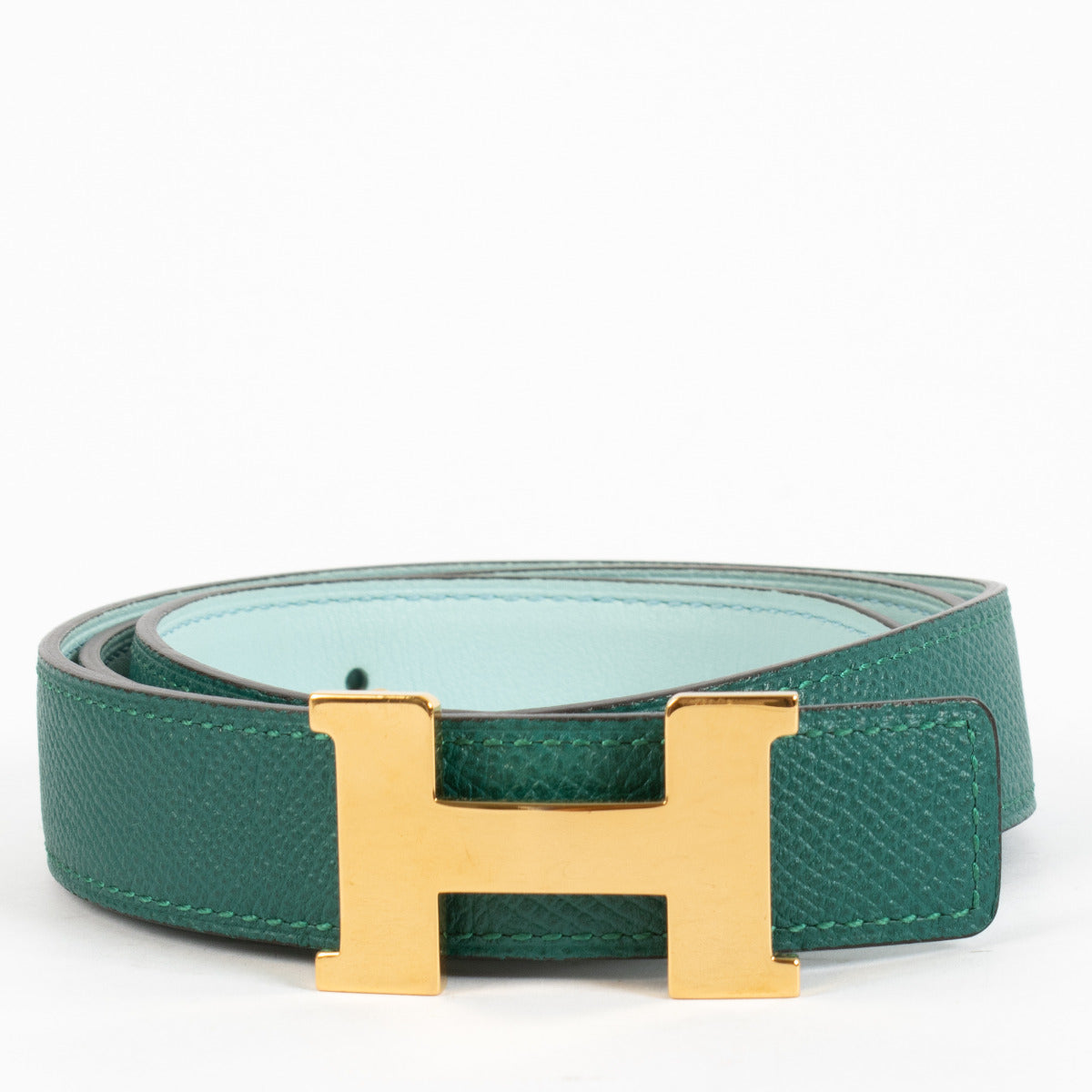 Ceinture Constance Hermès bleue et verte - taille 75