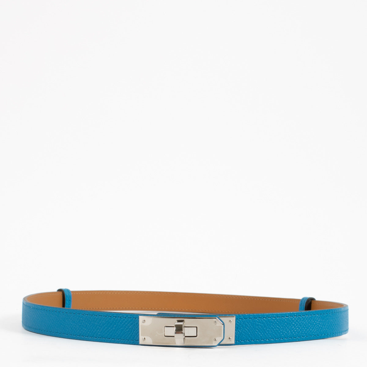 Hermès Kelly 18 Bleu Zanzibar Belt PHW